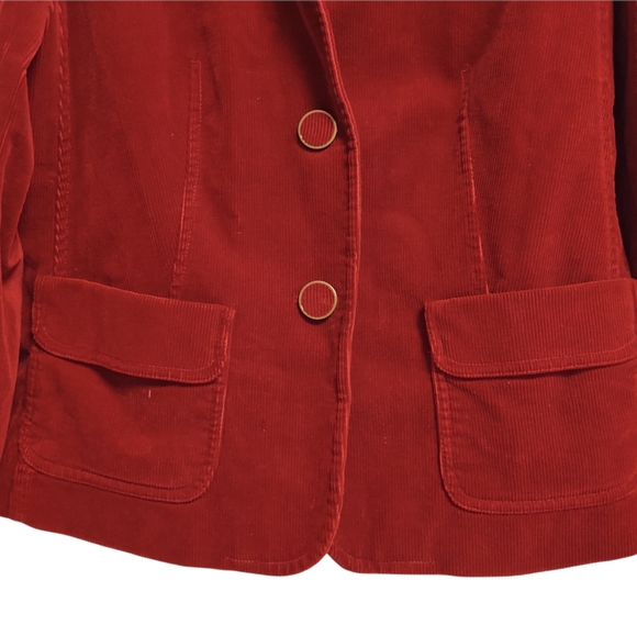 Talbots bright red corduroy button down blazer jacket - Picture 5 of 7